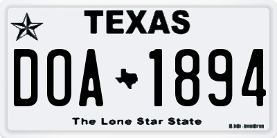 TX license plate DOA1894