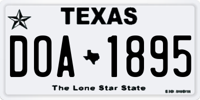 TX license plate DOA1895