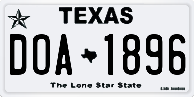 TX license plate DOA1896