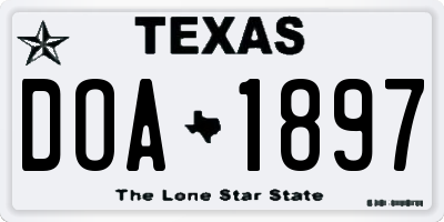 TX license plate DOA1897