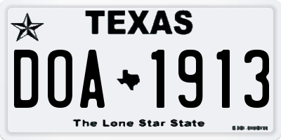 TX license plate DOA1913