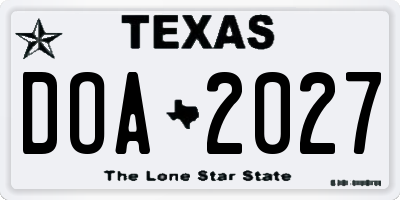 TX license plate DOA2027