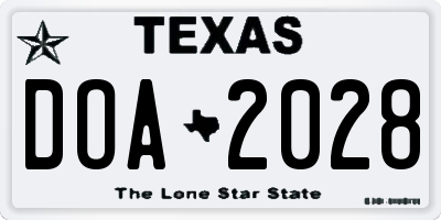 TX license plate DOA2028