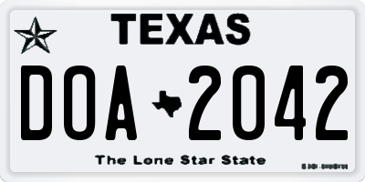 TX license plate DOA2042