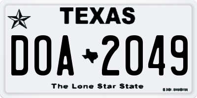 TX license plate DOA2049