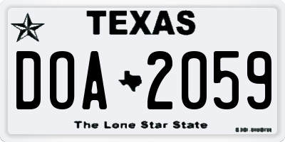 TX license plate DOA2059
