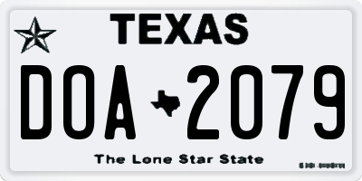 TX license plate DOA2079
