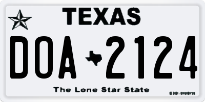 TX license plate DOA2124