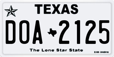 TX license plate DOA2125