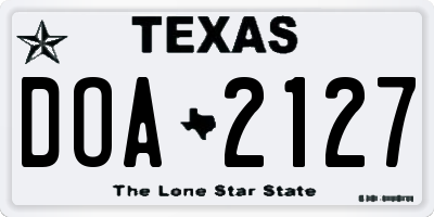 TX license plate DOA2127