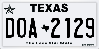 TX license plate DOA2129