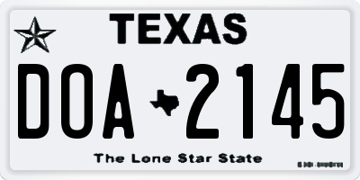 TX license plate DOA2145