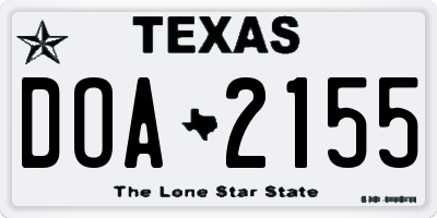 TX license plate DOA2155