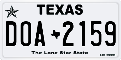 TX license plate DOA2159