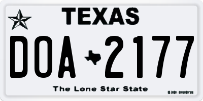 TX license plate DOA2177
