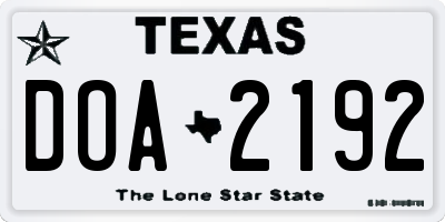 TX license plate DOA2192