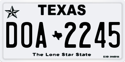 TX license plate DOA2245
