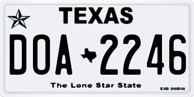 TX license plate DOA2246