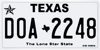 TX license plate DOA2248
