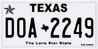 TX license plate DOA2249