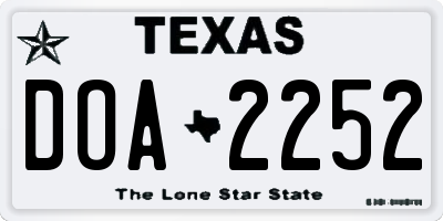 TX license plate DOA2252
