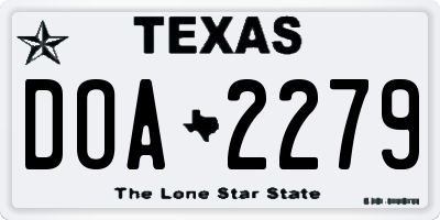 TX license plate DOA2279