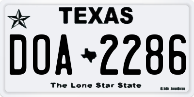 TX license plate DOA2286
