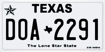 TX license plate DOA2291