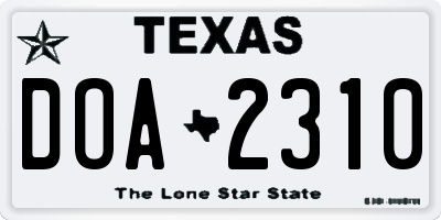 TX license plate DOA2310