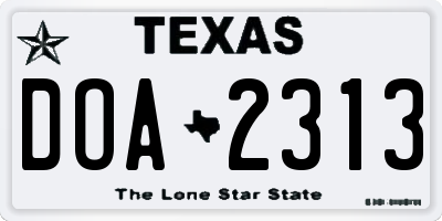 TX license plate DOA2313