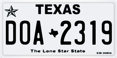 TX license plate DOA2319
