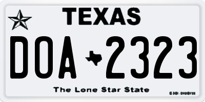 TX license plate DOA2323