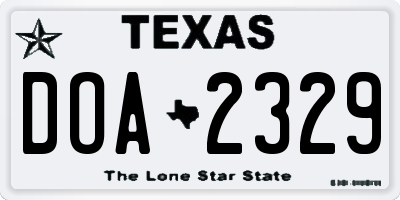 TX license plate DOA2329