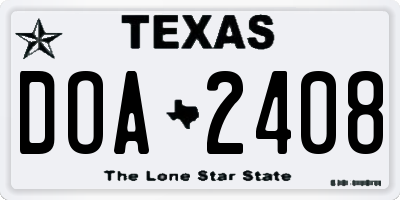 TX license plate DOA2408