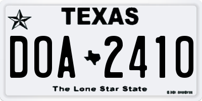 TX license plate DOA2410
