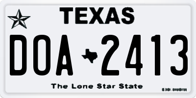 TX license plate DOA2413