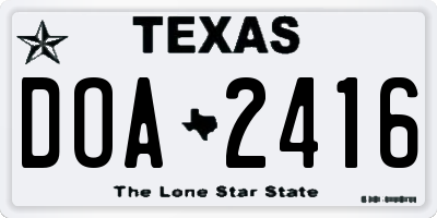 TX license plate DOA2416