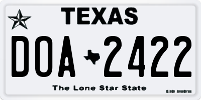 TX license plate DOA2422