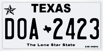 TX license plate DOA2423