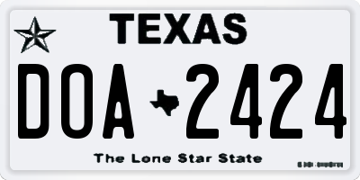TX license plate DOA2424