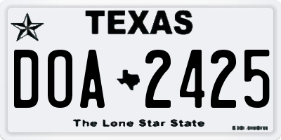 TX license plate DOA2425