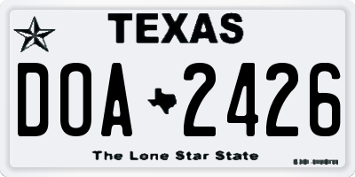 TX license plate DOA2426