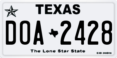 TX license plate DOA2428