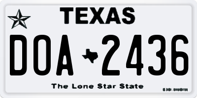 TX license plate DOA2436