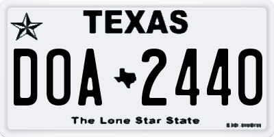 TX license plate DOA2440