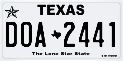 TX license plate DOA2441