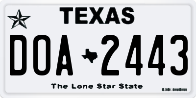 TX license plate DOA2443