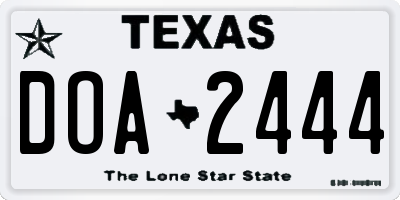 TX license plate DOA2444