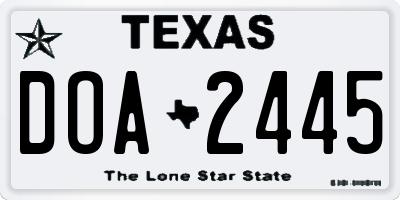 TX license plate DOA2445