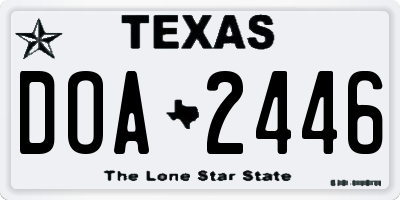 TX license plate DOA2446